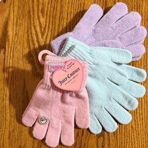 Juicy Couture Kids' Pink, Blue, and Lavender Mittens